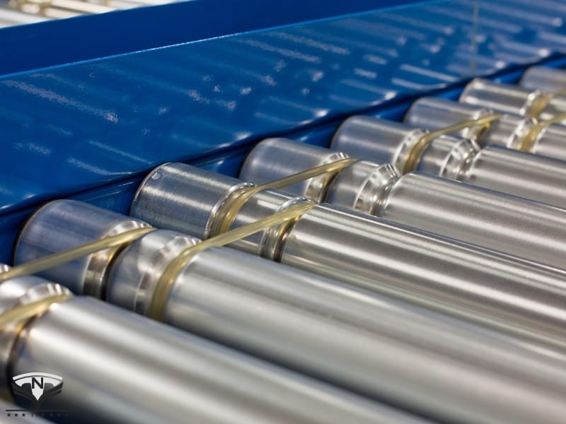 Băng tải con lăn inox truyền động đai