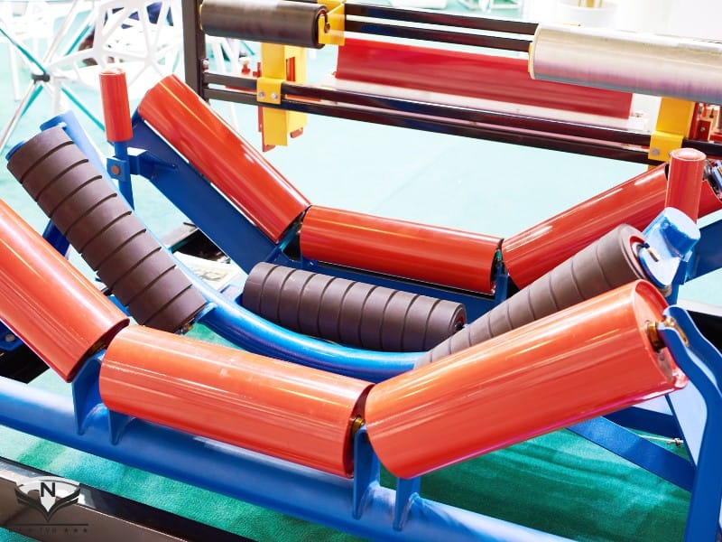 Con lăn bọc cao su giảm chấn cho băng tải