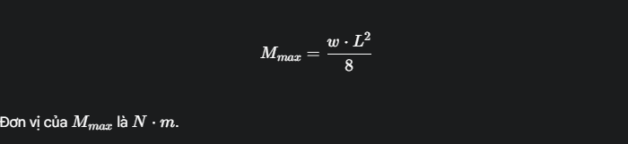 Công thức tính mô men uốn cực đại