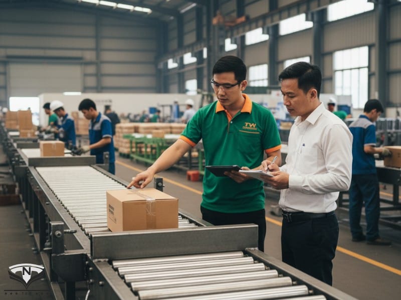 Kỹ sư TVN đang tư vấn giải pháp vận chuyển hàng hoá cho khách hàng