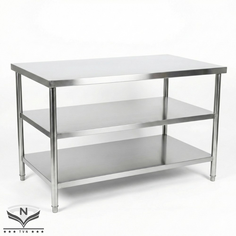 Mẫu bàn thao tác inox 3 tầng