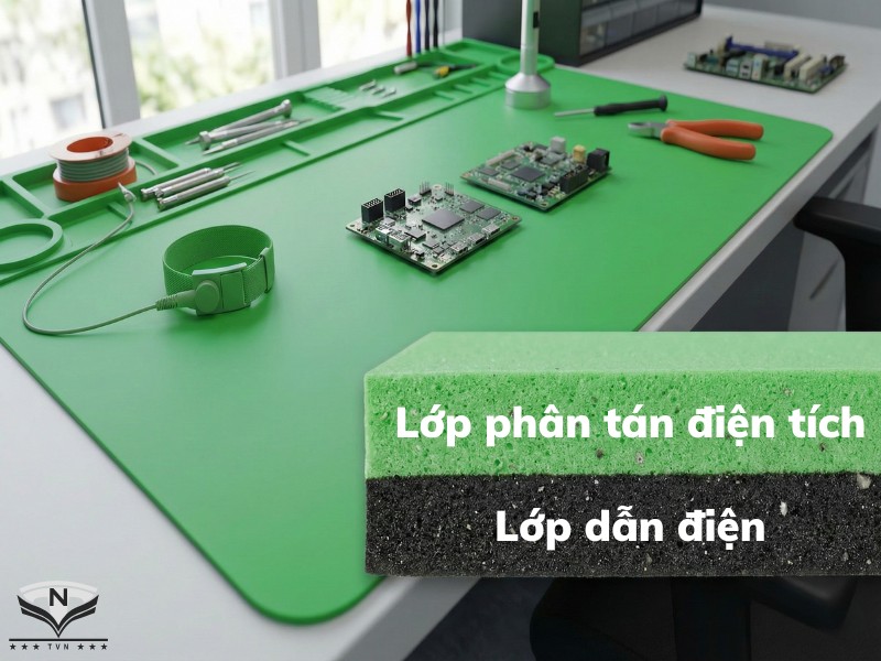 Cấu tạo thảm cao su chống tĩnh điện