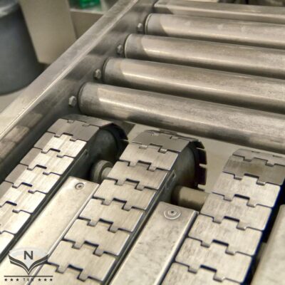 Băng tải xích inox 304 nối tiếp dàn con lăn